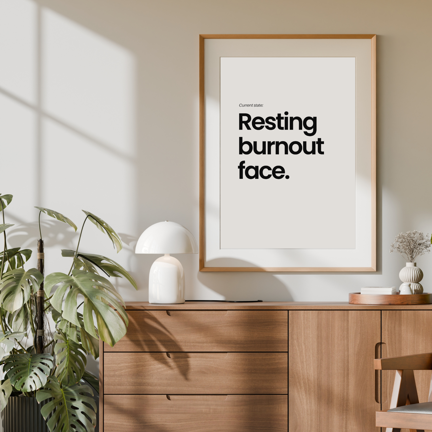 Resting Burnout Face Wall Print